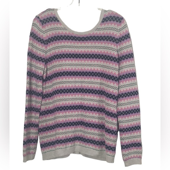 Talbots multicolored scoopneck sweater. Size medium GUC - Picture 3 of 10